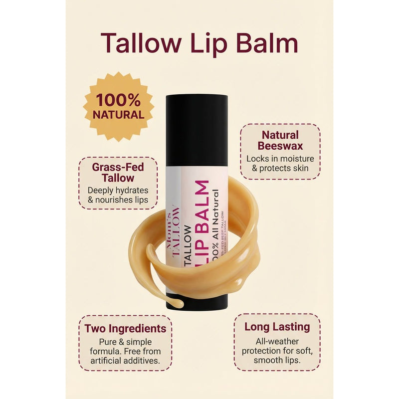 Mom’s Tallow Tallow Lip Balm (Long lasting)