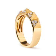 Bids.com 14K Yellow Gold 1/4 Cttw White Diamond Pyramid Band Ring (G-H Color, SI1-SI2 Clarity)- Size 7 Rings