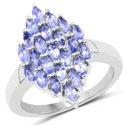 Bids.com 1.84 Carat Genuine Tanzanite .925 Sterling Silver Ring Rings