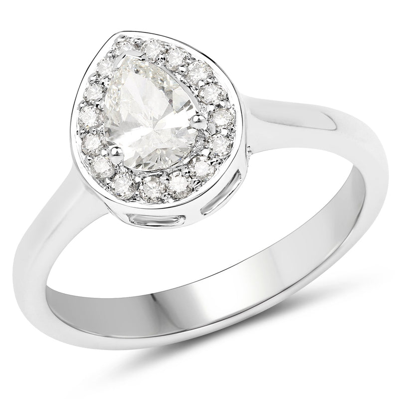 Bids.com 14K White Gold 0.64 Carat Genuine White Diamond Ring Rings