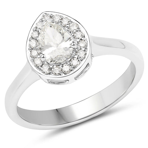 Bids.com 14K White Gold 0.64 Carat Genuine White Diamond Ring Rings