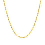 Bids.com 14k Yellow Gold Round Wheat Chain 1.5mm Necklaces
