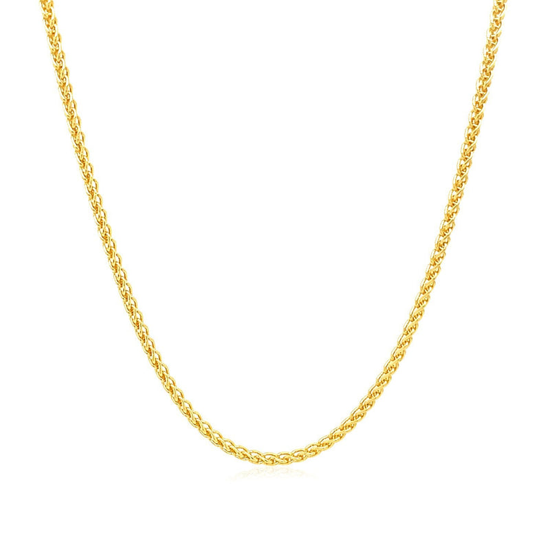 Bids.com 14k Yellow Gold Round Wheat Chain 1.5mm Necklaces