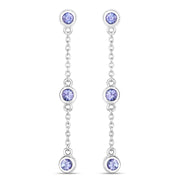 Bids.com 0.60 Carat Genuine Tanzanite .925 Sterling Silver Earrings Earrings