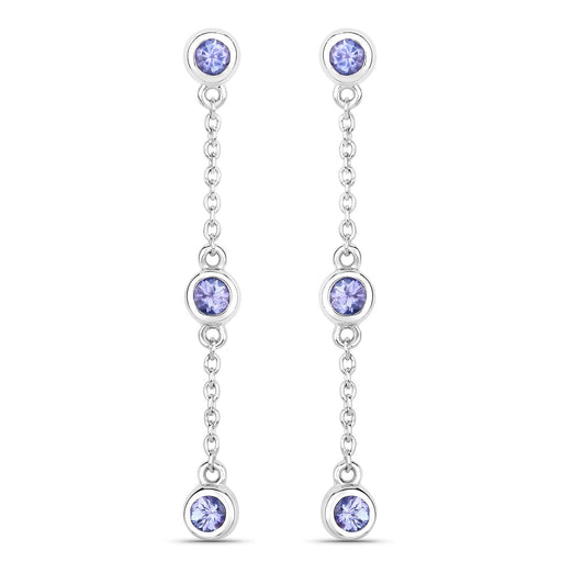 Bids.com 0.60 Carat Genuine Tanzanite .925 Sterling Silver Earrings Earrings