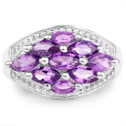 Bids.com 1.91 Carat Genuine  Amethyst .925 Sterling Silver Ring Rings