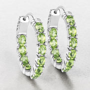 Bids.com 3.40 Carat Genuine Peridot .925 Sterling Silver Earrings Earrings