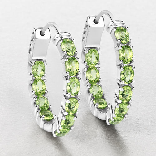 Bids.com 3.40 Carat Genuine Peridot .925 Sterling Silver Earrings Earrings