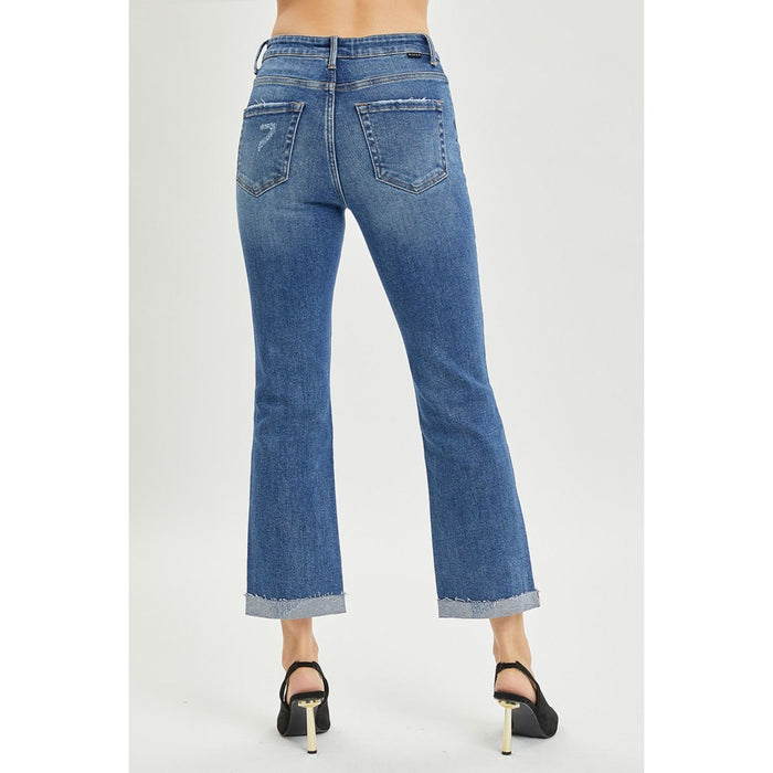 RISEN Button Fly Cropped Bootcut Jeans