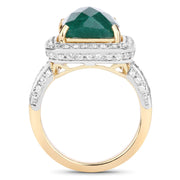 Bids.com 5.18 Carat Dyed Emerald and White Topaz .925 Sterling Silver Ring Rings