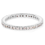 Bids.com 0.57 Carat Genuine Champagne Diamond .925 Sterling Silver Ring Rings