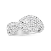 Bids.com 18K White Gold Cluster 2 1/4 Cttw Diamond Fashion Ring (F-G Color, VS1-VS2 Clarity) - Ring Size 7 Rings