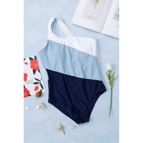 Cutout Color Block Sleeveless One-Piece Swimwear