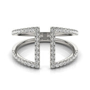 Bids.com 14k White Gold Open Style Dual Band Ring with Diamonds (1/2 cttw) Rings