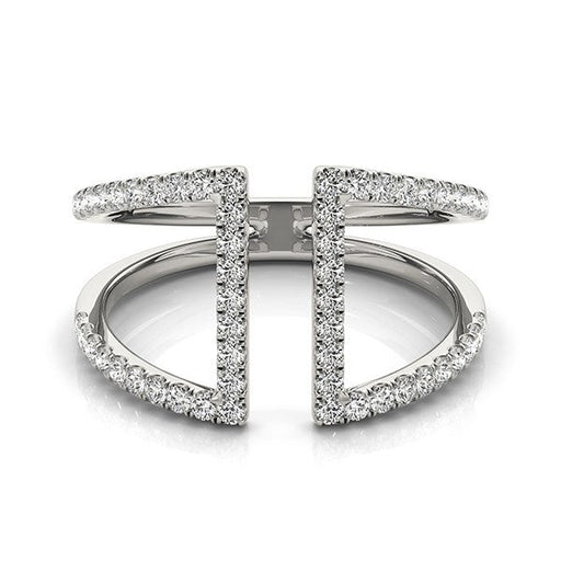 Bids.com 14k White Gold Open Style Dual Band Ring with Diamonds (1/2 cttw) Rings