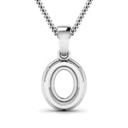 Bids.com 0.18 Carat Genuine White Diamond 14K White Gold Semi Mount Pendant - holds 8x6mm Oval Gemstone Pendants