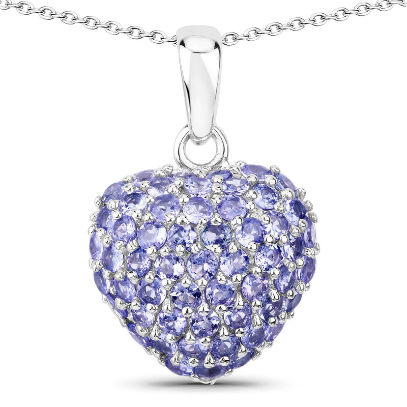 Bids.com 7.00 Carat Genuine Tanzanite .925 Sterling Silver Pendant Pendants