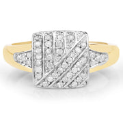 Bids.com 14K Yellow Gold Plated 0.23 Carat Genuine White Diamond .925 Sterling Silver Ring Rings