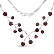 Bids.com 7.20 Carat Genuine Garnet .925 Sterling Silver Necklace Necklaces