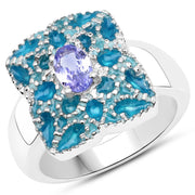 Bids.com 0.44 Carat Genuine Tanzanite .925 Sterling Silver Ring Rings