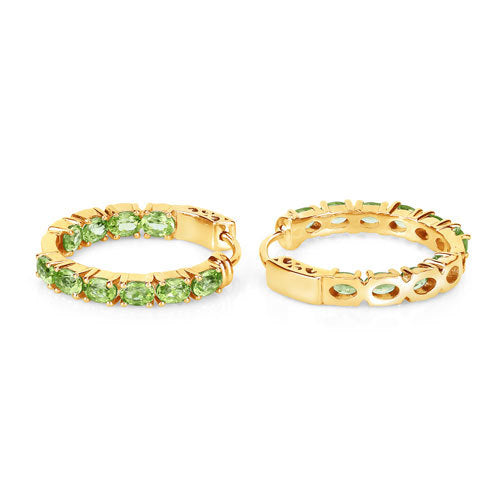 Bids.com 3.40 Carat Genuine Peridot .925 Sterling Silver Earrings Earrings