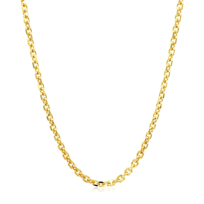 Bids.com 2.6mm 14k Yellow Gold Diamond Cut Cable Link Chain Necklaces