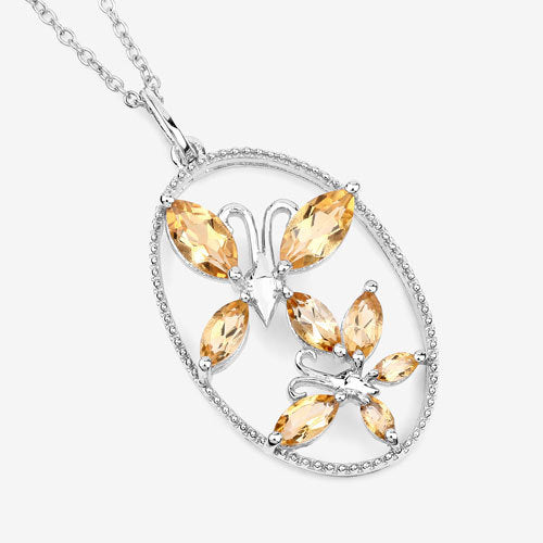 Bids.com 2.30 Carat Genuine Citrine .925 Sterling Silver Pendant Pendants