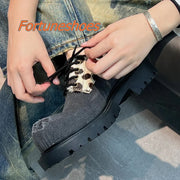Mill's Beauty Supply Shallow Patchwork Round Toe Retro Style Platform Shoes