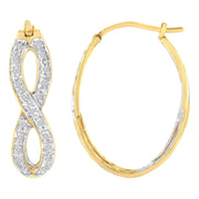 Bids.com 10K Yellow and White Gold 1/4 cttw Diamond Double Infinity Hoop Earrings (I-J Clarity, I1-I2 Color) Earrings