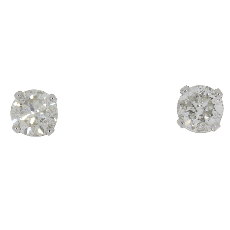 Bids.com .75ct Diamond Stud Earrings 14KT White Gold Earrings