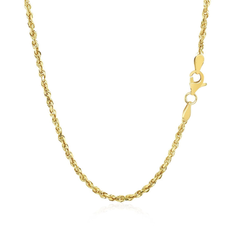 Bids.com 2.25mm 10k Yellow Gold Solid Diamond Cut Rope Chain Necklaces