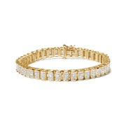 Bids.com 14K Yellow Gold 5.0 Cttw Invisible Set Princess-cut Diamond Buckle Link Tennis Bracelet (H-I Color, SI2-I1 Clarity) - Size 7.25" Bracelets
