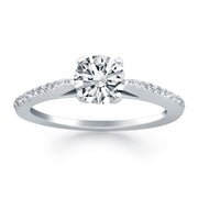 Bids.com 14k White Gold Micro Prong Diamond Cathedral Engagement Ring Rings