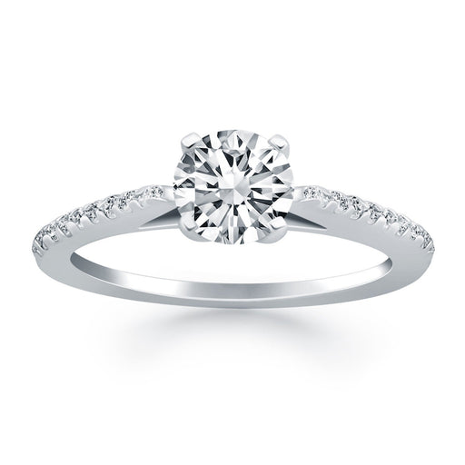 Bids.com 14k White Gold Micro Prong Diamond Cathedral Engagement Ring Rings