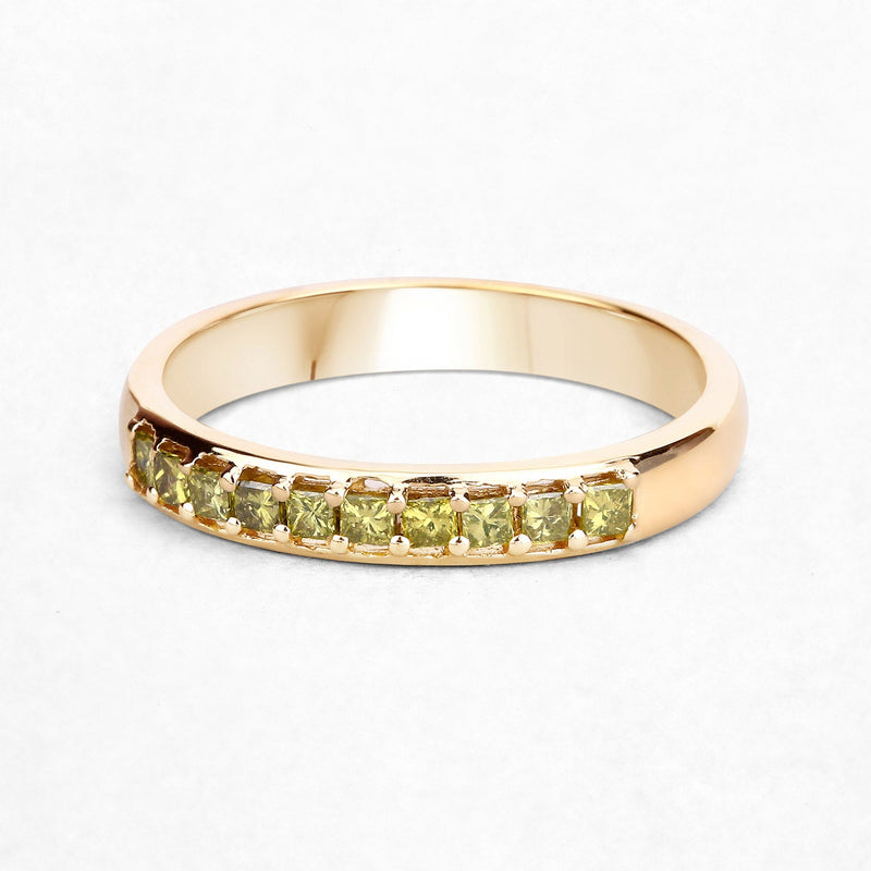 Bids.com 0.27 Carat Genuine Yellow Diamond 14K Yellow Gold Ring (SI1-SI2) Rings