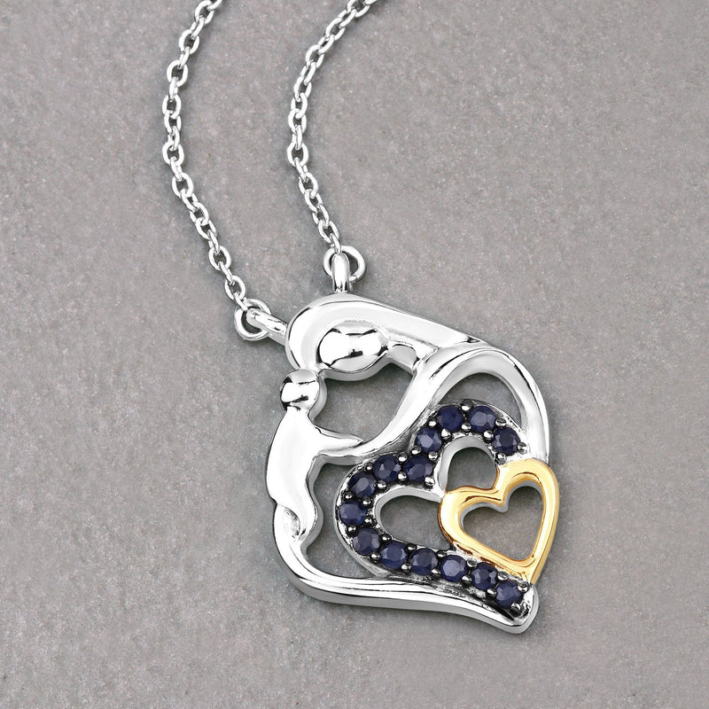 Bids.com 0.28 Carat Genuine Blue Sapphire .925 Sterling Silver Pendant Pendants