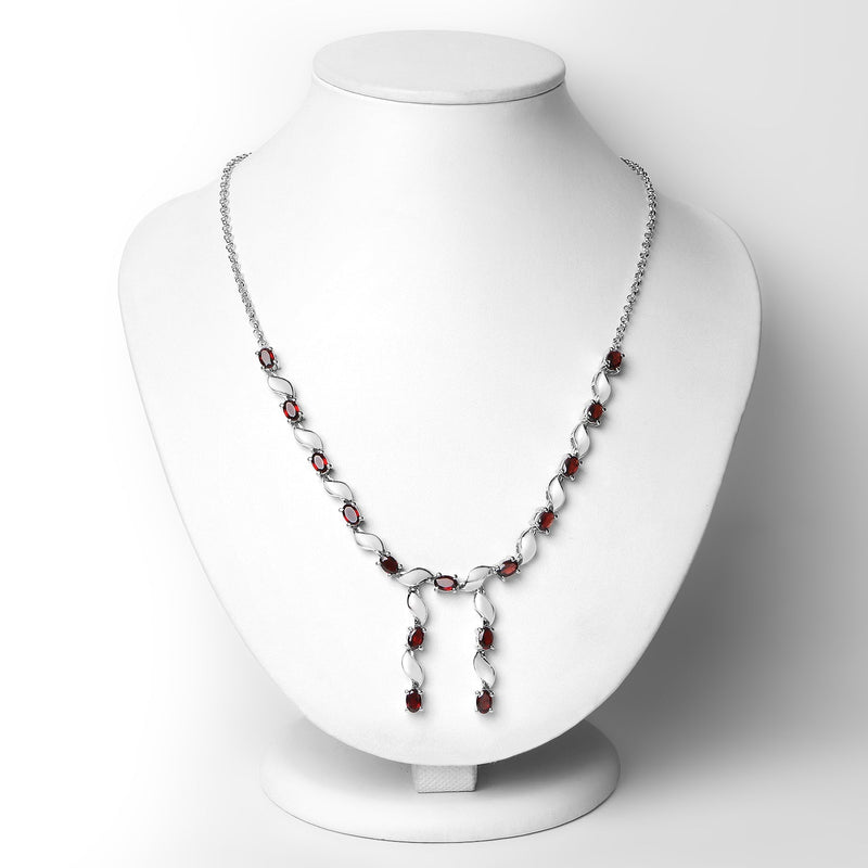 Bids.com 7.65 Carat Genuine Garnet .925 Sterling Silver Necklace Necklaces
