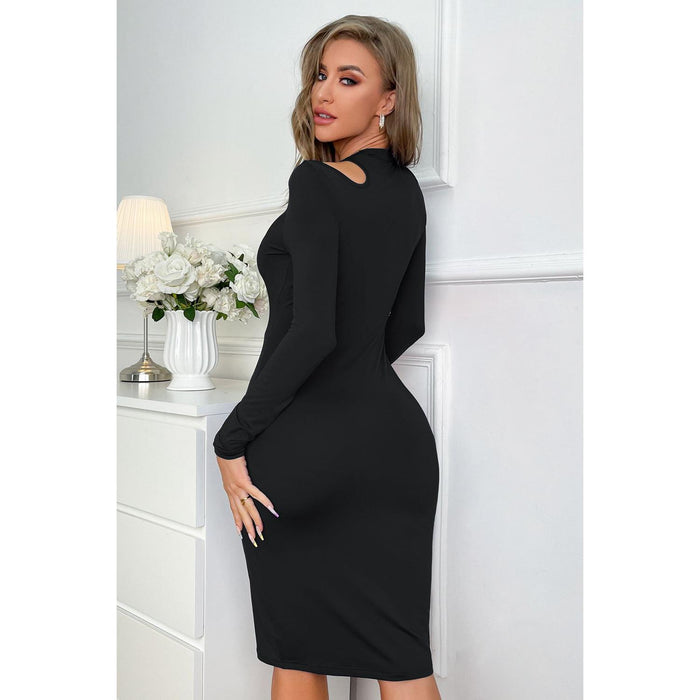 Cutout Long Sleeve Pencil Dress