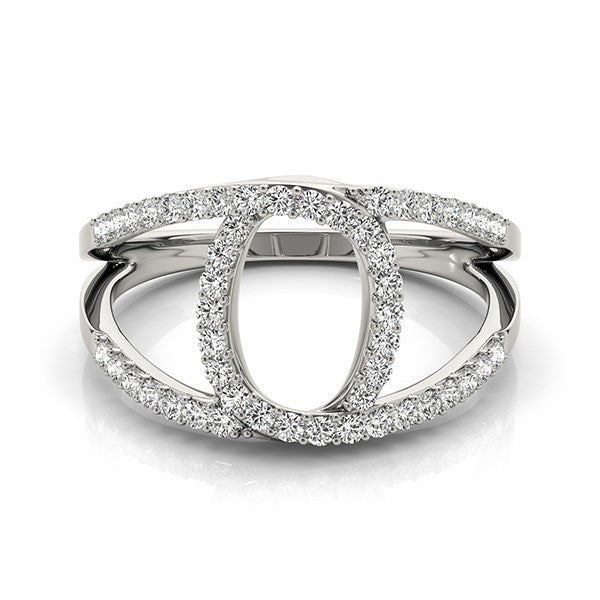 Bids.com 14k White Gold Diamond Loop Style Dual Band Ring (1/2 cttw) Rings