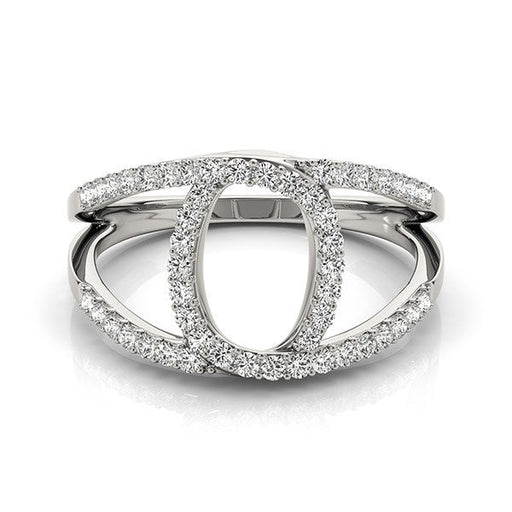 Bids.com 14k White Gold Diamond Loop Style Dual Band Ring (1/2 cttw) Rings