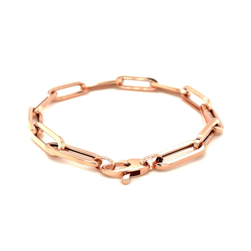 Bids.com 14K Rose Gold Extra Wide Paperclip Chain Bracelet Bracelets