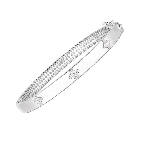 Bids.com 14k White Gold Trilogy Diamond Bangle (5.40 mm) Bracelets