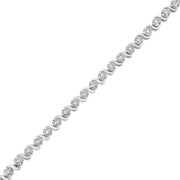 Bids.com .925 Sterling Silver 1.0 Cttw Diamond Spiral Wave Curved-Link 7" Tennis Bracelet (I-J Color, I3 Clarity) Bracelets