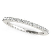 Bids.com 14k White Gold Pave Scallop Setting Diamond Wedding Band (1/8 cttw) Rings