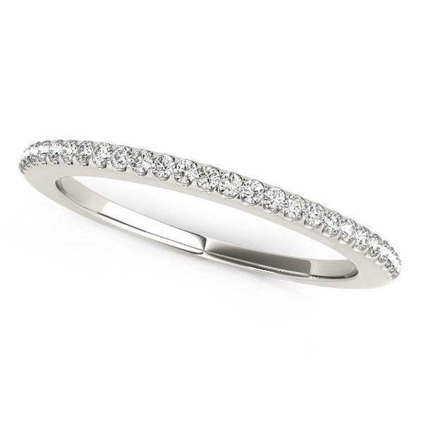 Bids.com 14k White Gold Pave Scallop Setting Diamond Wedding Band (1/8 cttw) Rings