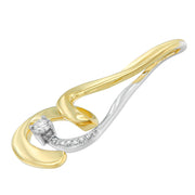 Bids.com Espira 10K Two-Tone Gold 1/10 cttw Round Cut Diamond Swirl Pendant Necklace (I-J, I2-I3) Necklaces