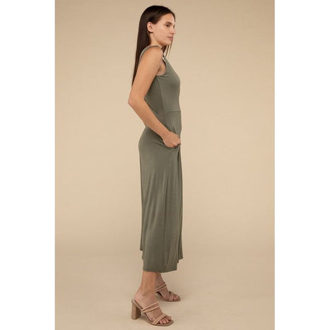 Surplice Neckline Sleeveless Jumpsuit