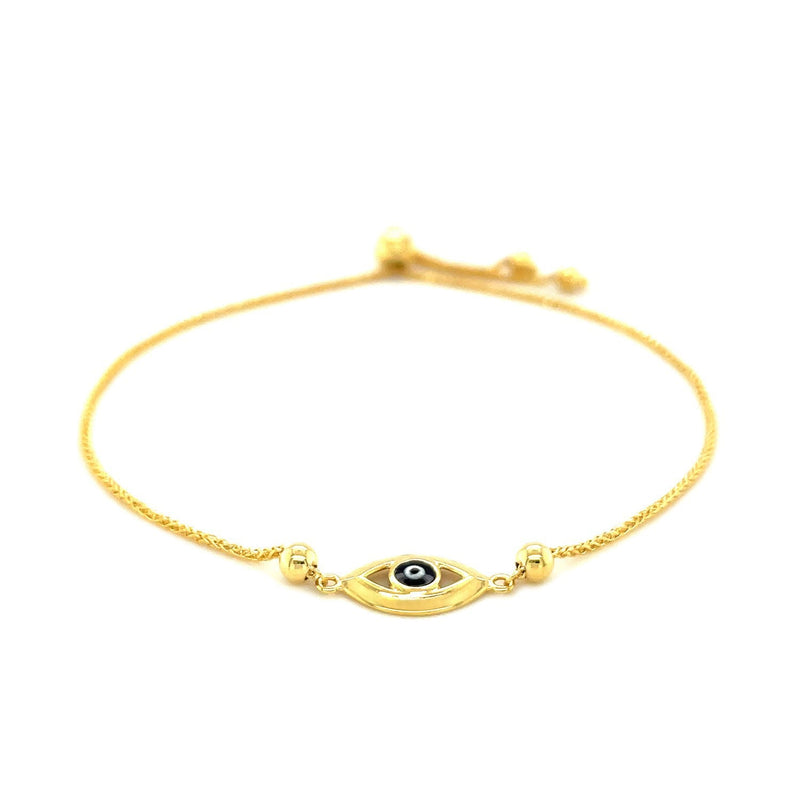 Bids.com 14k Yellow Gold Adjustable Evil Eye Bracelet Bracelets