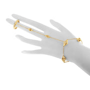 Bids.com 14K Yellow Gold 1/4 Cttw Diamond Ring and Bracelet Hand Chain (G-H Color, SI1-SI2 Clarity) - 7" Bracelets