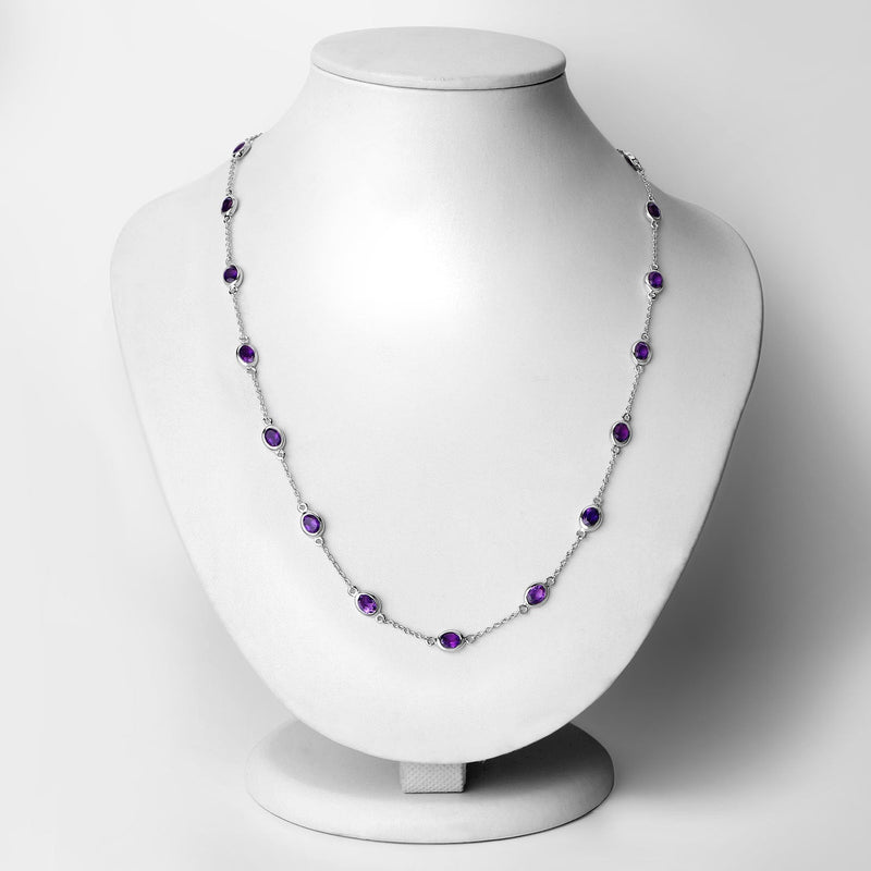 Bids.com 6.12 Carat Genuine Amethyst .925 Sterling Silver Necklace Necklaces